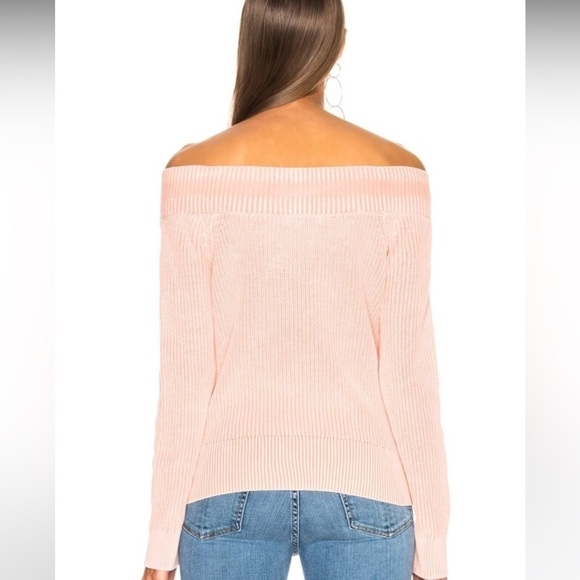rag & bone | Women's Dawn Off The Shoulder Long Sleeve Sweater Size Medium Pink - Picture 3 of 8